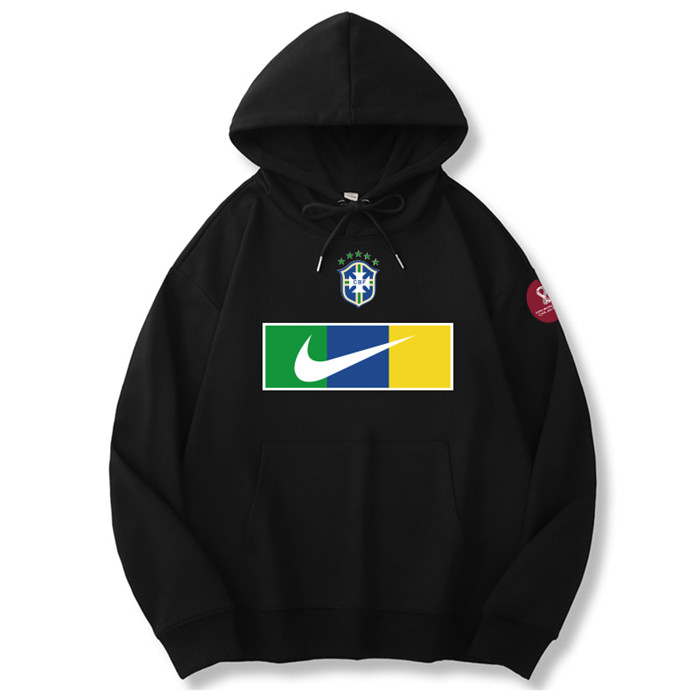 Men's Black Brazil World Cup Soccer Hoodie 001